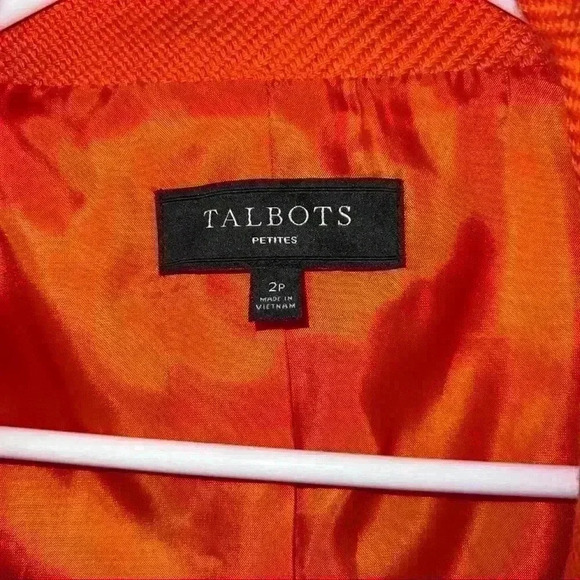 Talbots Petite Orange Jacket with Offset Zipper Detail Size 2P - Picture 2 of 4